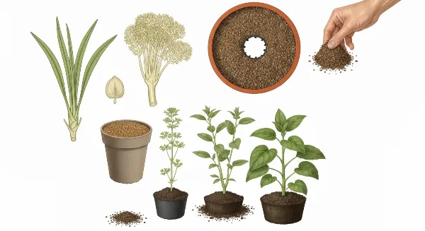 Grains de pouzzolane rouge et noire utilisés pour le drainage et le paillage de plantes en pot et en pleine terre