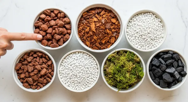 Composition du substrat idéal pour orchidée : écorces de pin, perlite, sphaigne